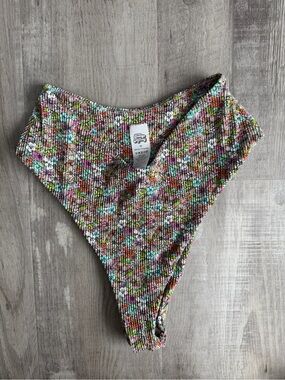 Salty Honey Floral High-Cut Bikini Bottoms in Multi